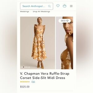 V. Chapman Vera size 4 Gold dress. Unaltered